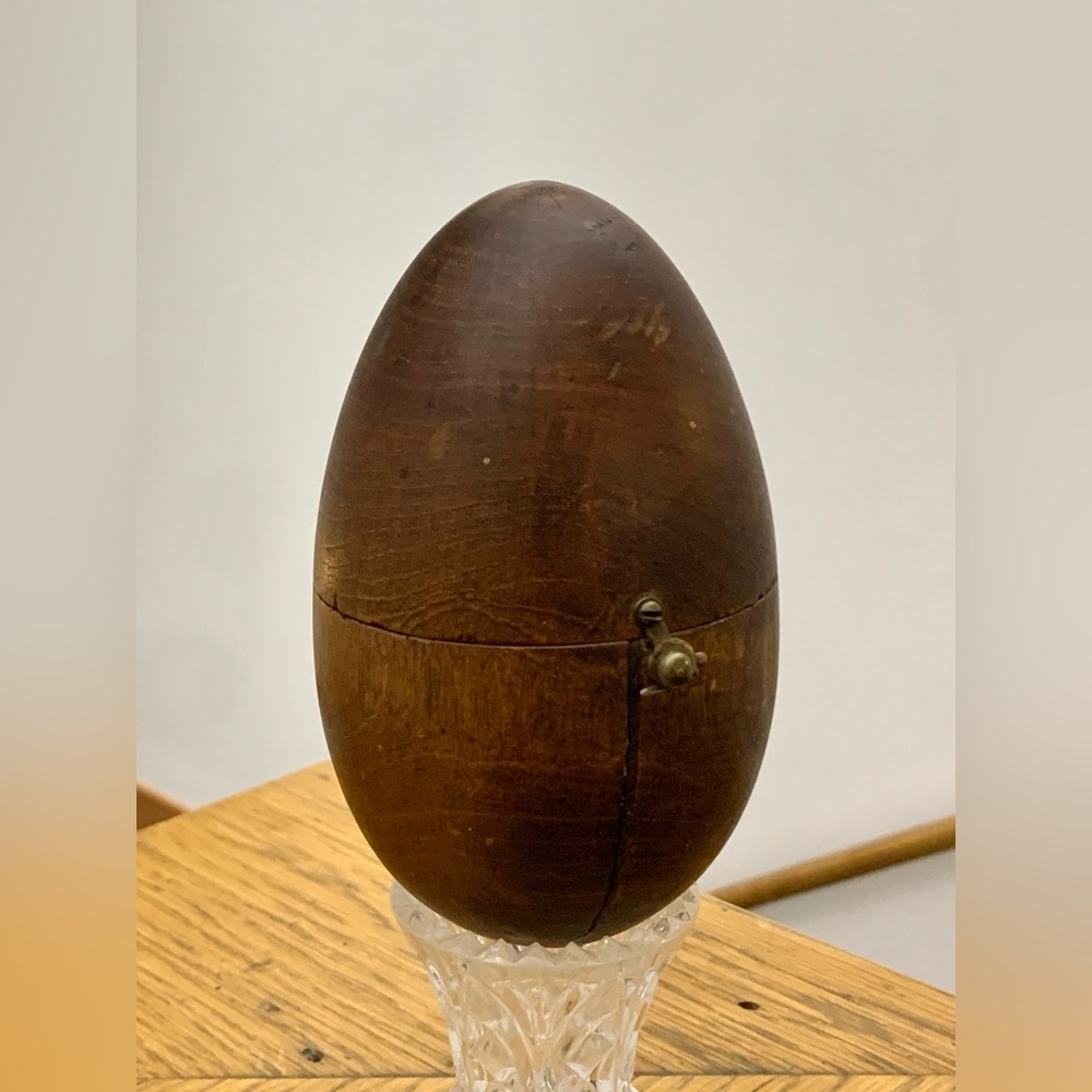 18th Century Antique Egg Shaped Pearwood Tea Caddy